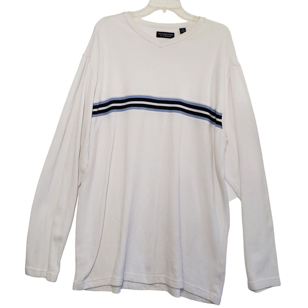 Roundtree & Yorke Men's V-neck Long Sleeve Pullover Sweater, Size XLT